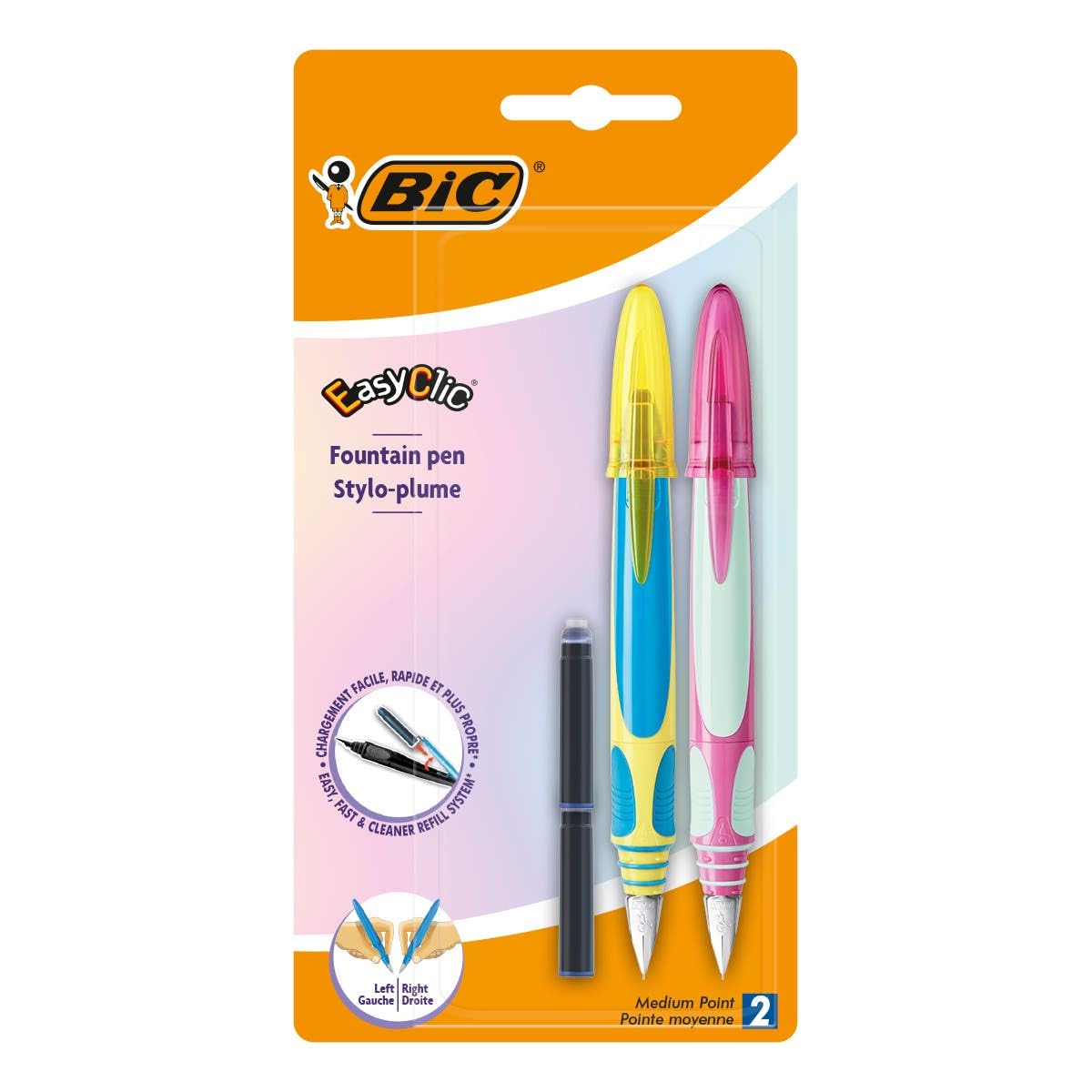 Amazon | BiC EasyClic 万年筆 アソートカラー 2本セット