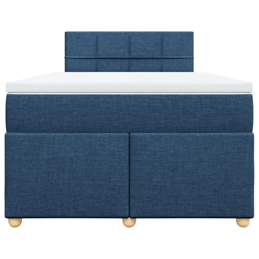 Owox Cama con somier de 120 x 200 cm, color azul, con colchón de muelles ensacados LED y cojín extraíble para jóvenes, invitados y dormitorios