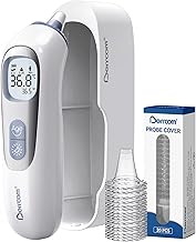 Berrcom Termometro auricolare ad alta precisione, termometro auricolare con tecnologia a sonda preriscaldata per adulti e bambini, guida alla temperatura per fasce d'età, lettura istantanea