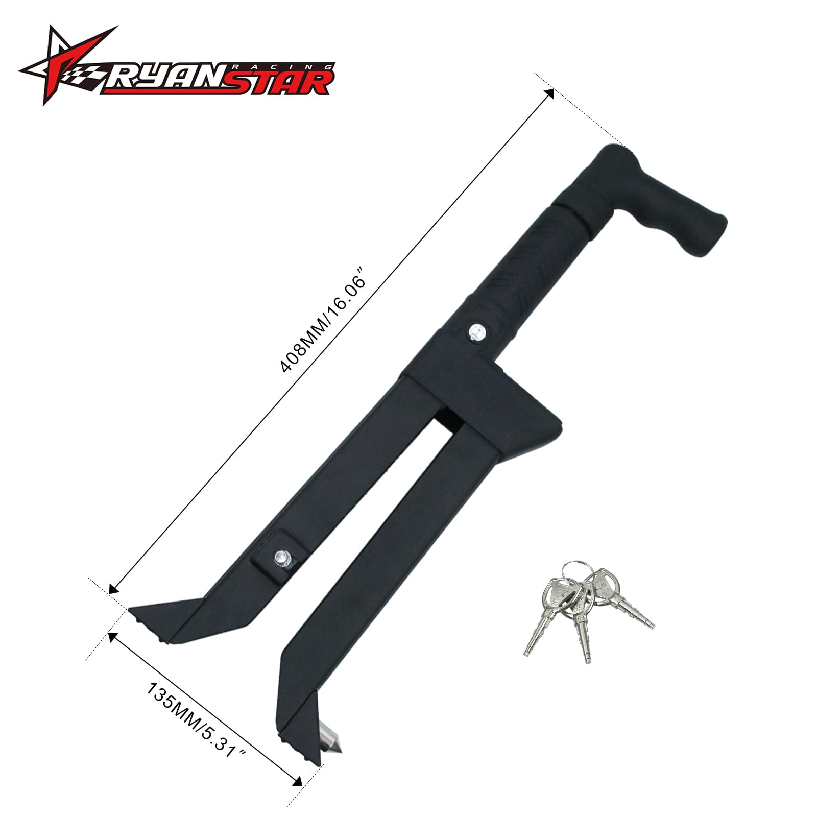 RYANSTAR RACING Brake Pedal Anti-Theft Lock - Retractable Design For Car, Truck, SUV