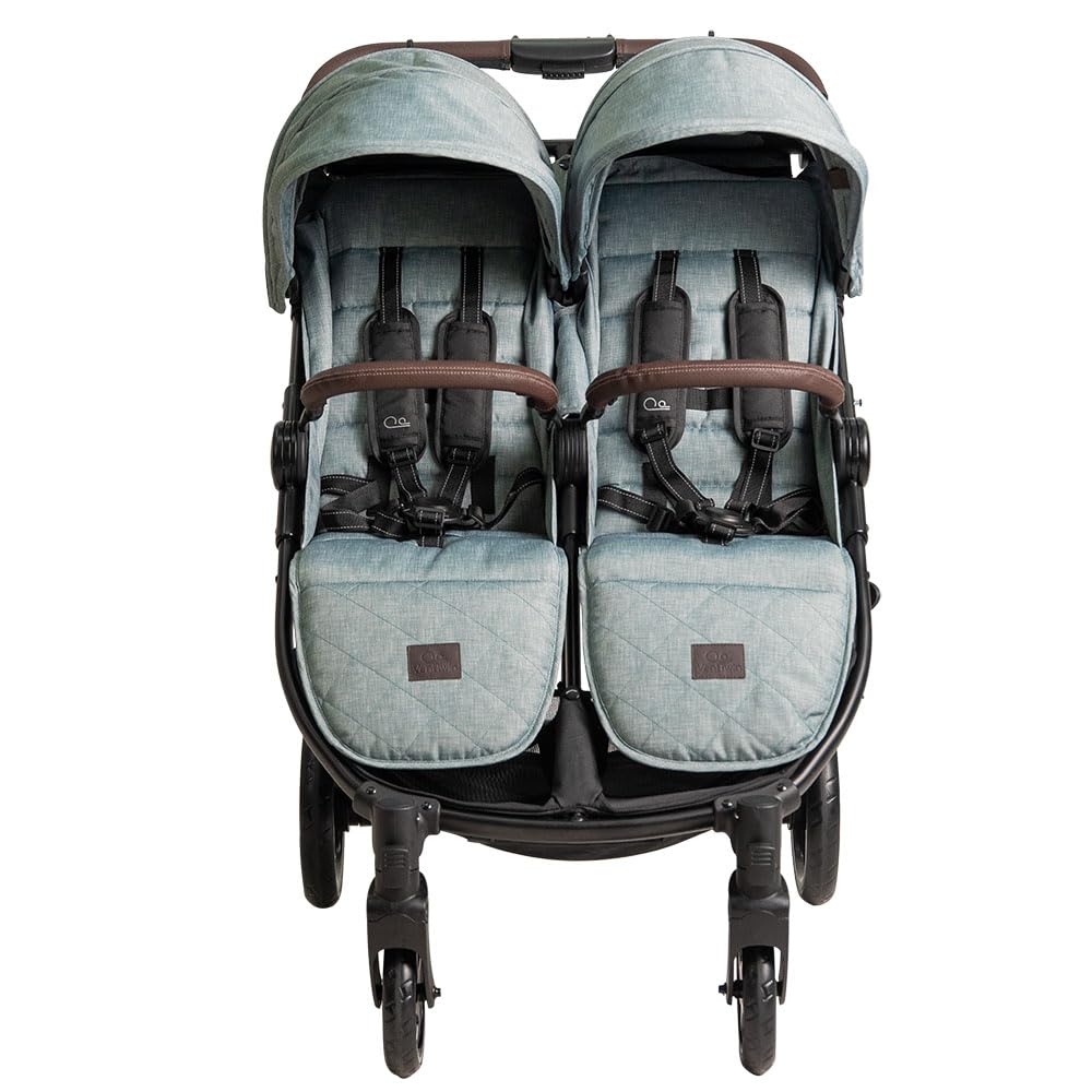 Olmitos - Silla de paseo Gemelar VentTwin+ para bebes - Ligera, Compacta y Versátil opción de carro gemelar - Capazo no incluido - Respaldos y Reposapiés ajustable Chasis de aluminio cuero de nailon
