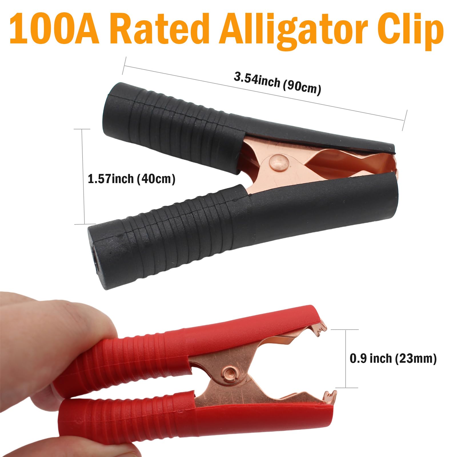 Spring Loaded Alligator Clamps 2-Pack Heavy Duty Insulated Alligator ...
