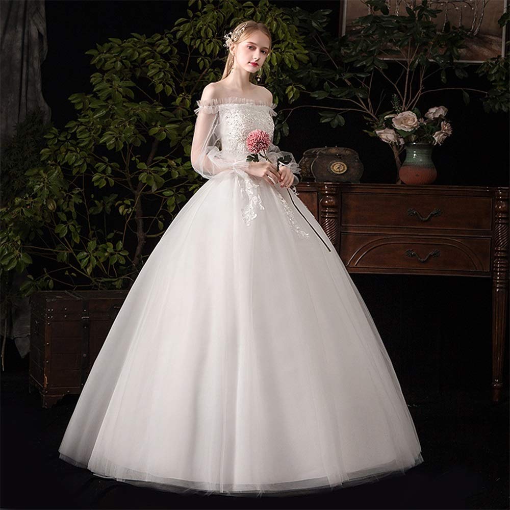 Vestido de Dama de Honor de Boda Vestido de Novia Vestido de Novia Vestido de Noche, Blanco, m