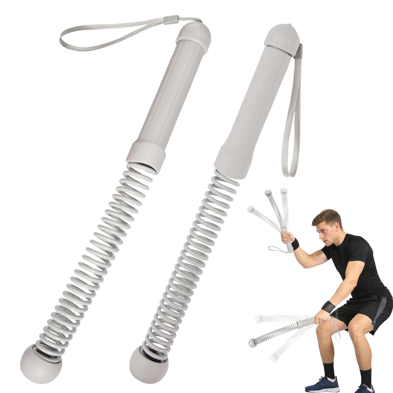 2026 New 2Pcs Gray Battle Ropes for Home Workout, Ropeless Weighted Battle Ropes for Exercises, Portable Exercise Training Rope for Indoor Outdoor Home Gym Strength