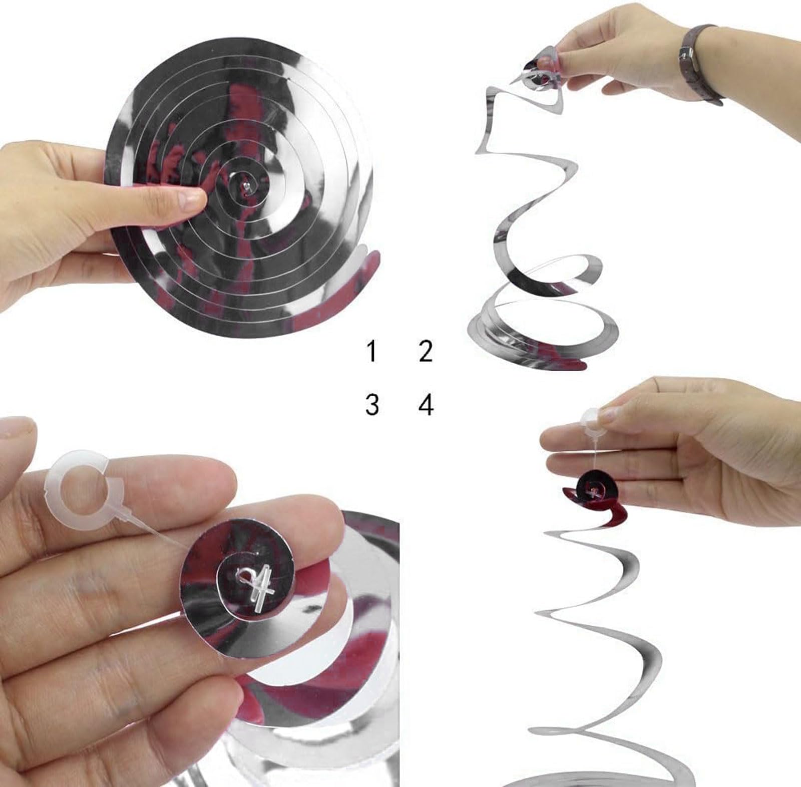 Aimto Black 30 Party Swirl Birthday Decorations-Foil Ceiling Hanging Swirl for 30th Birthday Party Decorations 30th Anniversary - Pack of 20