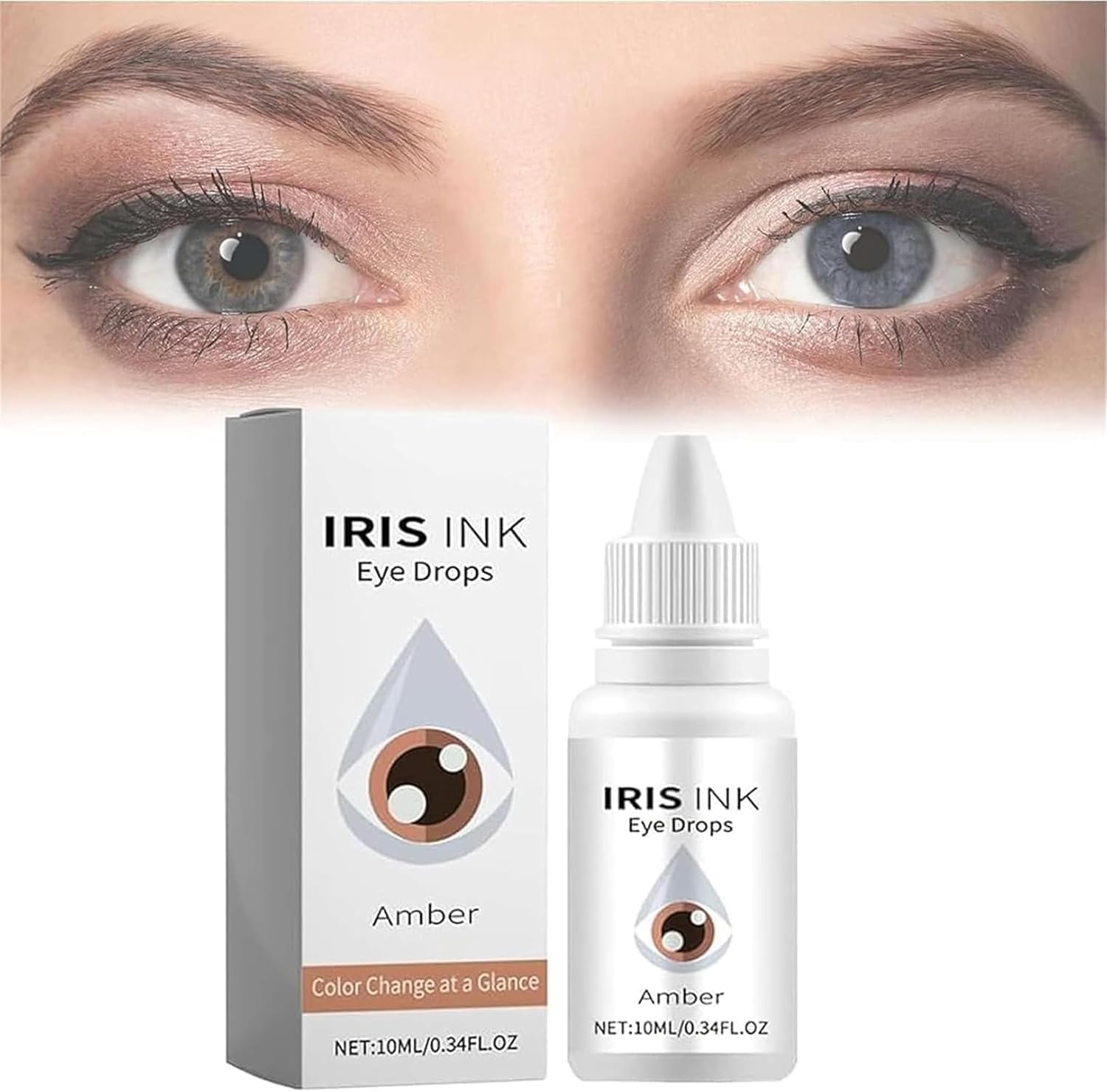 Eye Color Changing Drops, Color Changing Eye Drops, Change Eye Color Drops, Drops Change Your Eye Color, Moisturizing Eye Drops, Fancy Drops Change Your Eye Color in 2 Hours (Amber)