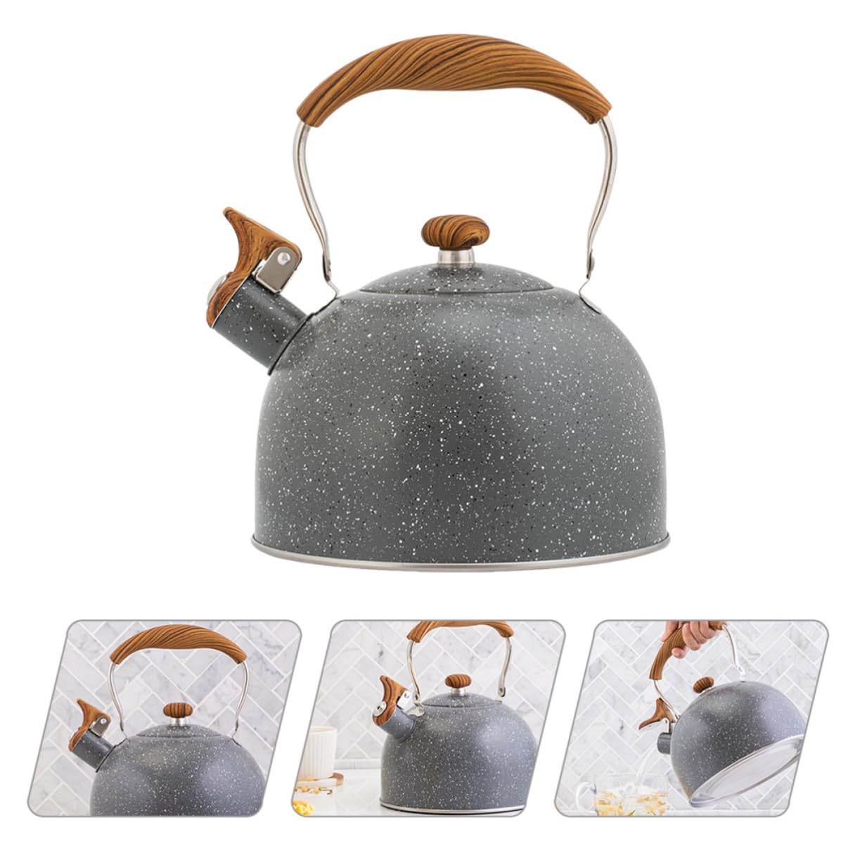 Tetera Silbante de Acero Inoxidable 2.5l Mango Ergonómico