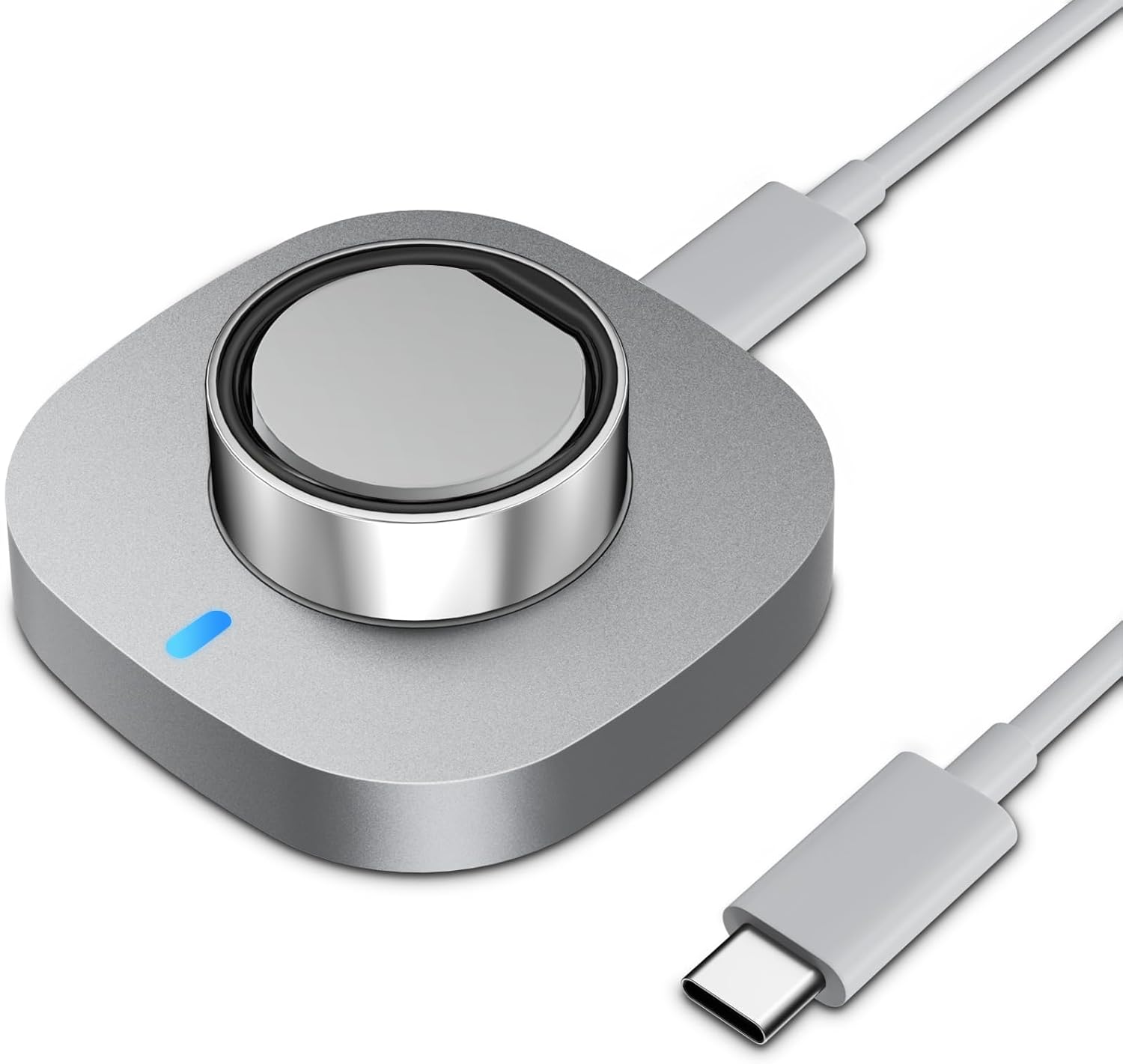 Charger Compatible with Ultrahuman Ring-Size 7,Fast Safe Charging Dock with USB-C Cable,Portable Design for Ultrahuman Ring Air,Silver Gray