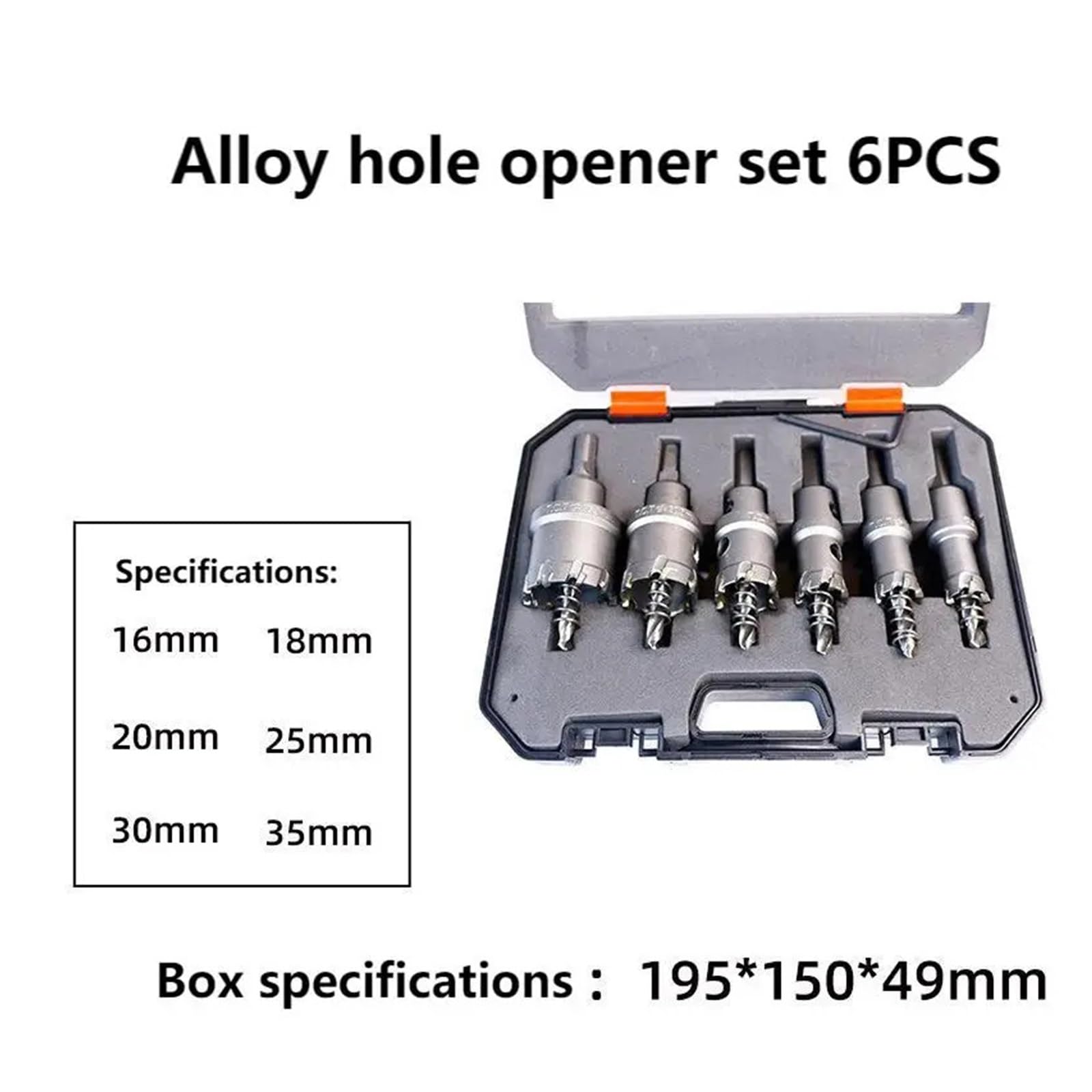 16-35 Mm 6 Pezzi TCT A Tazza Set Di Seghe A Tazza In Lega Punta In Carburo For Acciaio Inossidabile Piastra Di Ferro Set Di Punte For Trapano In Metallo Con Scatola