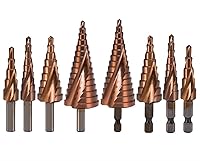 Vista 1 de Cobalt Step Drill Bits HSSCO M35 Cone Hex Triangle Shank Metal Drill Bits Tool Set Hole for Stainless Steel 1Pcs(3PCS Set-1)