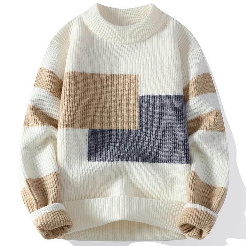 Sweaters Men Winter Korean Style Warm Sweater Splicing r Patterns Pullovers2