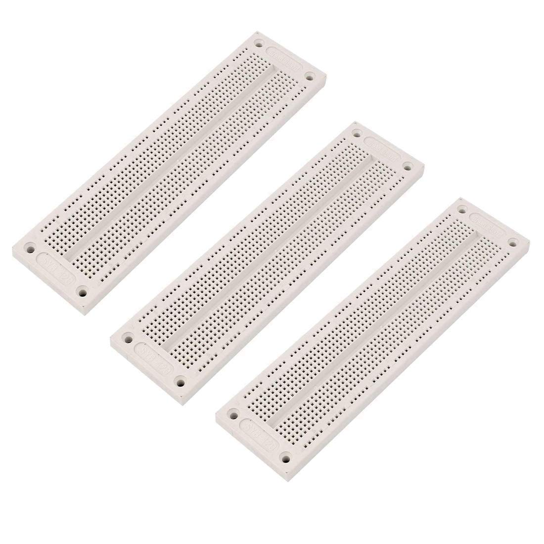HiLetgo 3pcs SYB-120 700 Points Solderless PCB Breadboard 60x12 Solderless Prototype PCB Board for Arduino Proto Shield Distribution Connecting Blocks