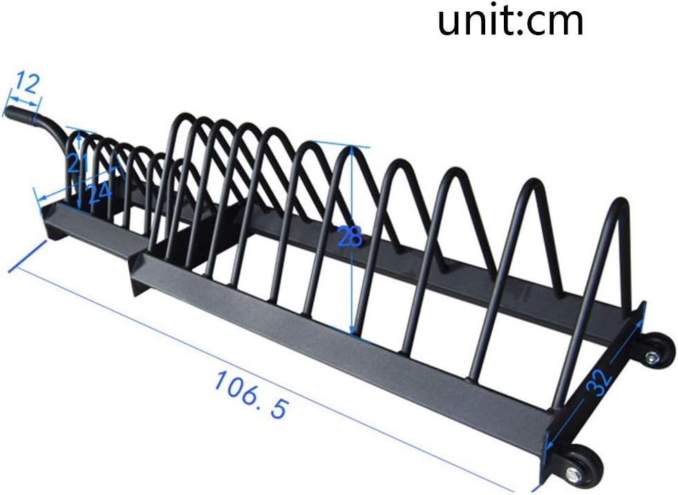 Plate Storage Racks Removable Barbell Rack Household Multifunctional Storage Rack Gym Storage and Drag Rack Barbell Storage Rack Strength Training Board Tree (Color : Black, Size : 106.53228cm) : Sports & Outdoors