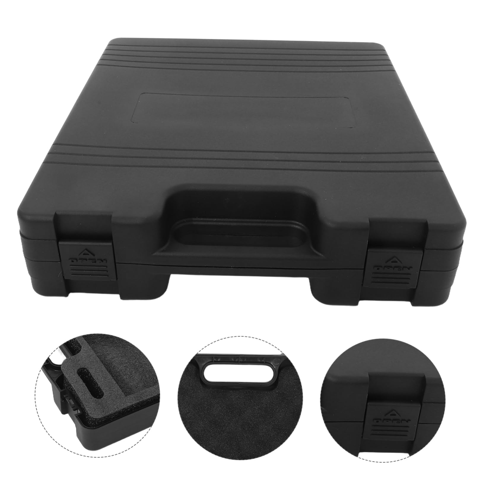 VANZACK Custodia Porta Microfono per Microfoni a Condensatore con Esterno in Plastica Nera e Interno in Spugna Protettiva, Design Portatile con Maniglia per Interviste All'aperto e Studi