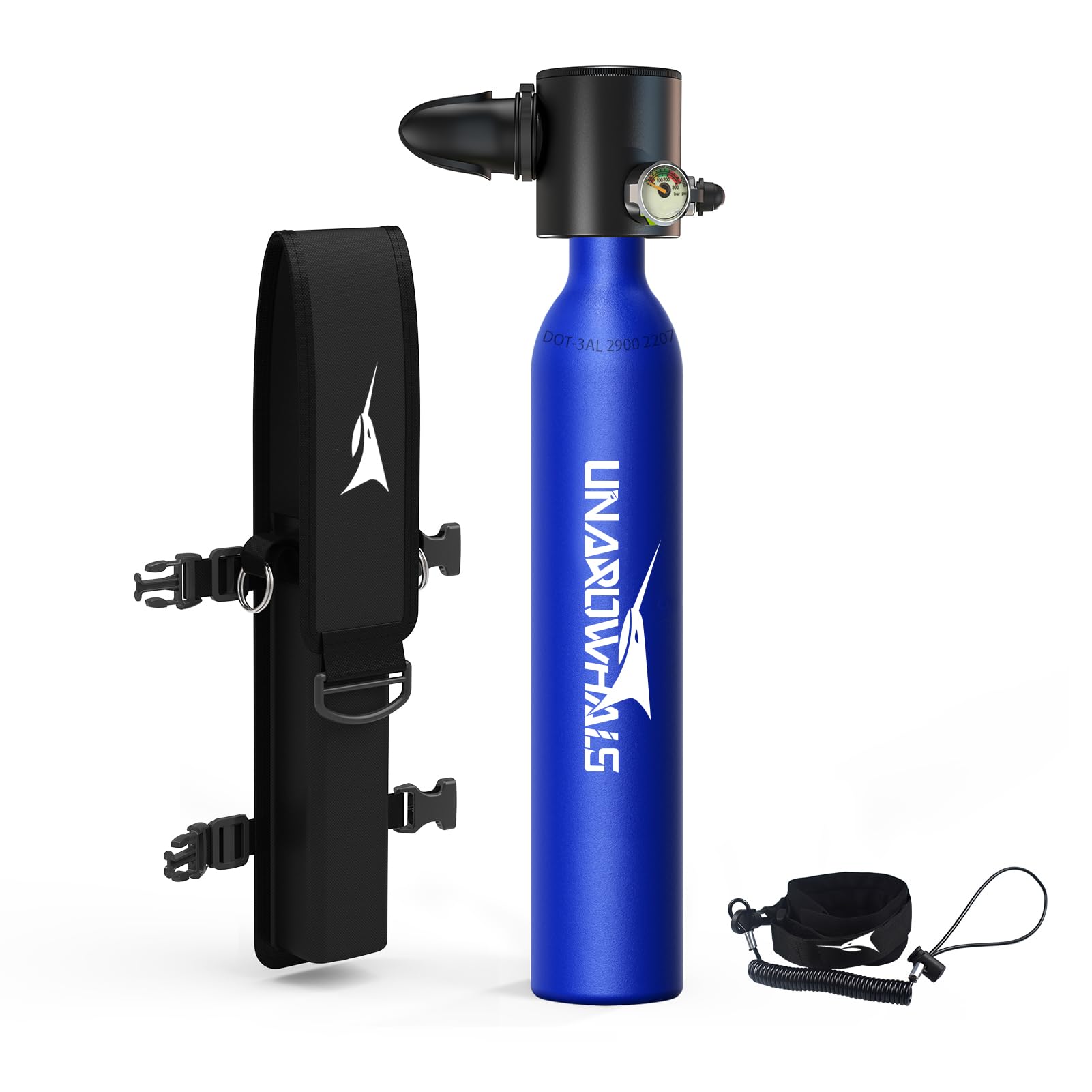 Mini Scuba Tank, 5-10 Minutes Usage Time Scuba Tank Kit, DOT/CE-EN250 Certification Dive Tank, 0.5L(3.5Cu Ft) Capacity Portable Scuba Tank, 3000 Psi Max Pressure, Aluminum Diving Tanks