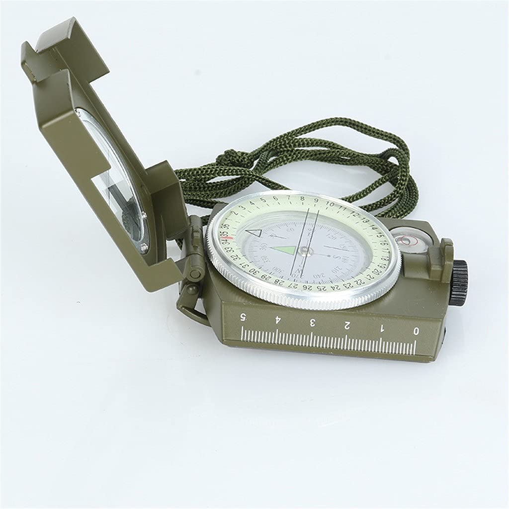 Bussola Professionale per avvistamento in Metallo dell'Esercito Bussola Multifunzione da Campeggio per Attrezzi da Campeggio