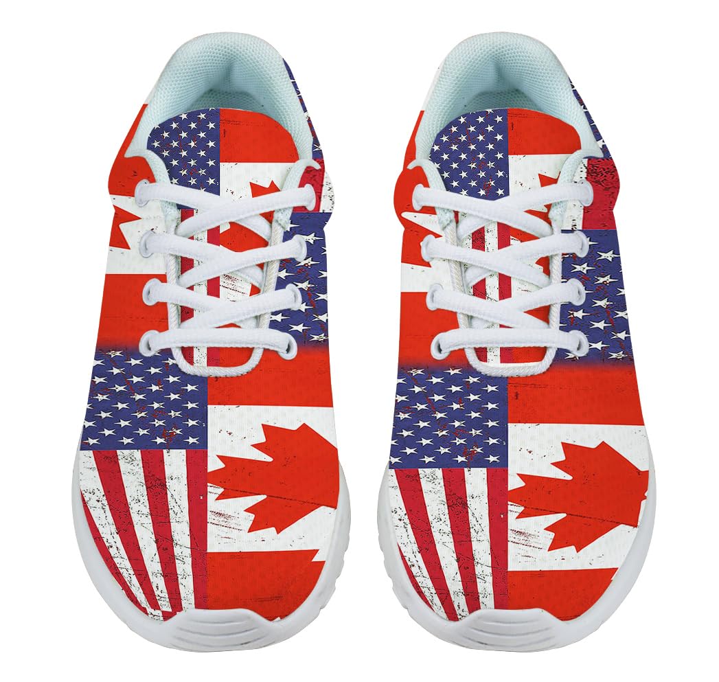 Canada America Friendship Shoes for Women Men Trail Running Casual Fashion Sneakers Slip-on Tennis Shoes