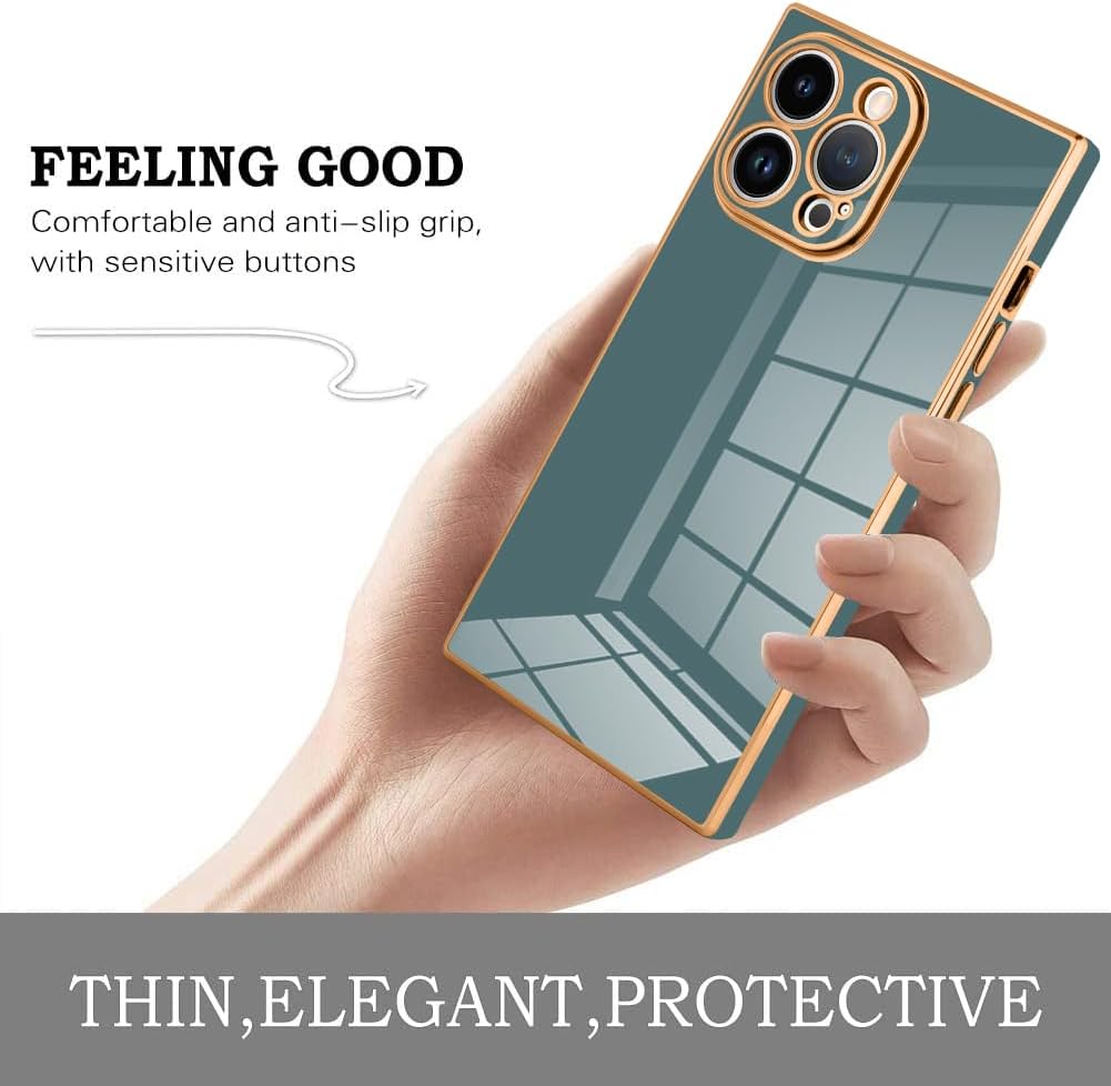KANGHAR Case for iPhone 15 Pro Max Rectangle Luxury Granny Grey image 3