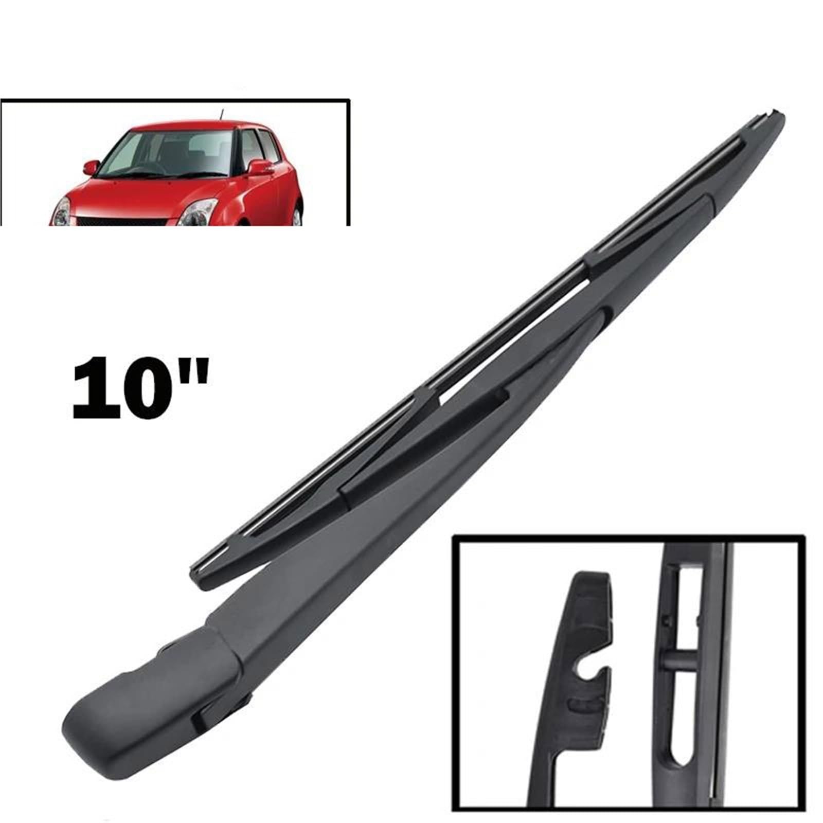 Kit Set Braccio E Spazzola Tergicristallo Posteriore da 10" per Suzuki per Swift 2004-2009 10 Parabrezza Parabrezza Portellone Posteriore Finestrino Spazzola Antipioggia Tergicristallo