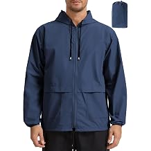 Mens Rain Jacket Lightweight Waterproof Raincoat with Hood Packable Windbreaker Jacket Hiking Cycling