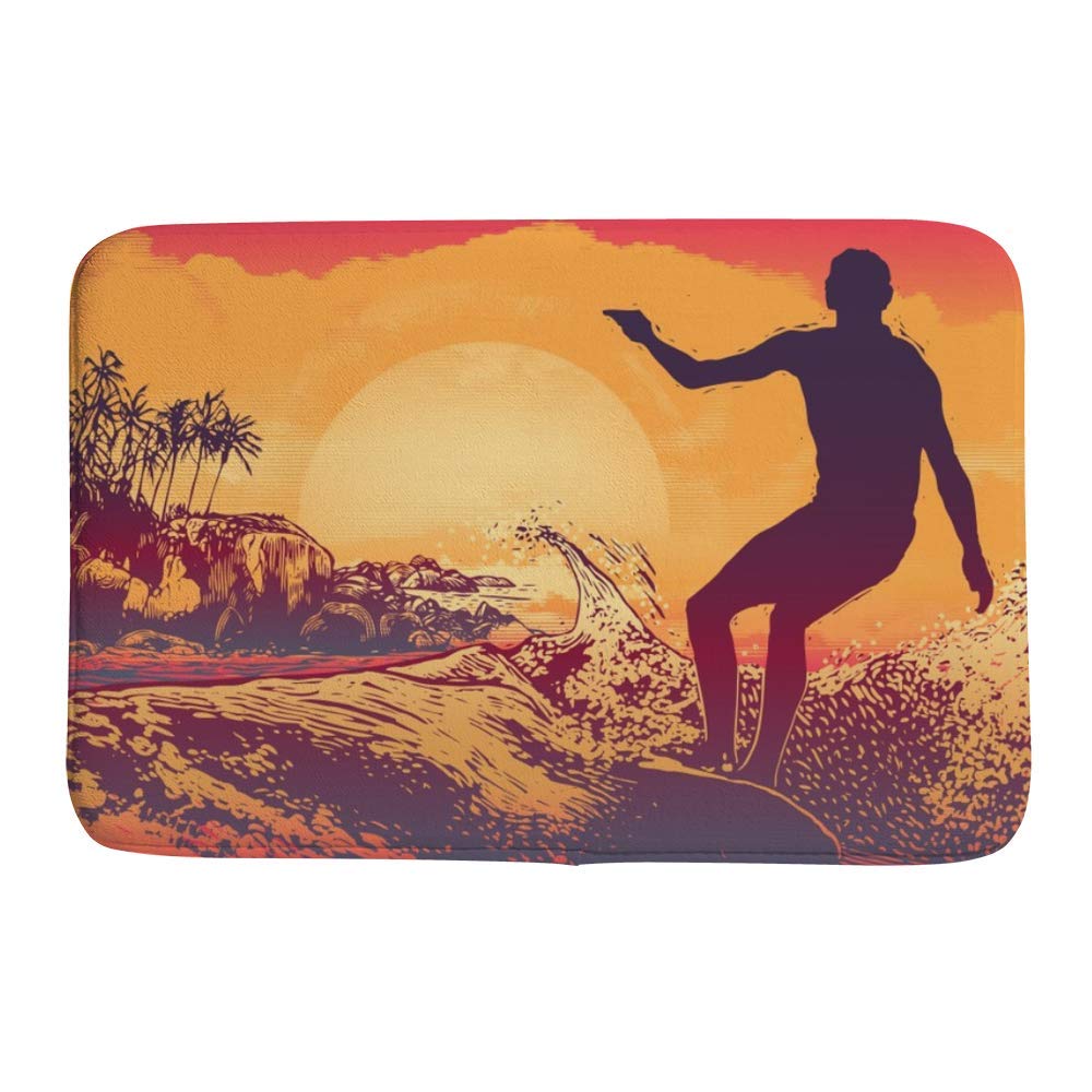 Tapis de bain tropical pour décoration de salle de bain moderne