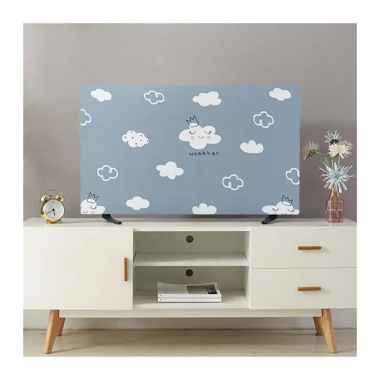 Coperture Protettive per Televisori Modern Printed TV Covers All Inclusive Proof Protector For LCD Computer Elasticity Cover Household Washable Antifouling(3,75 inch-167x96cm)