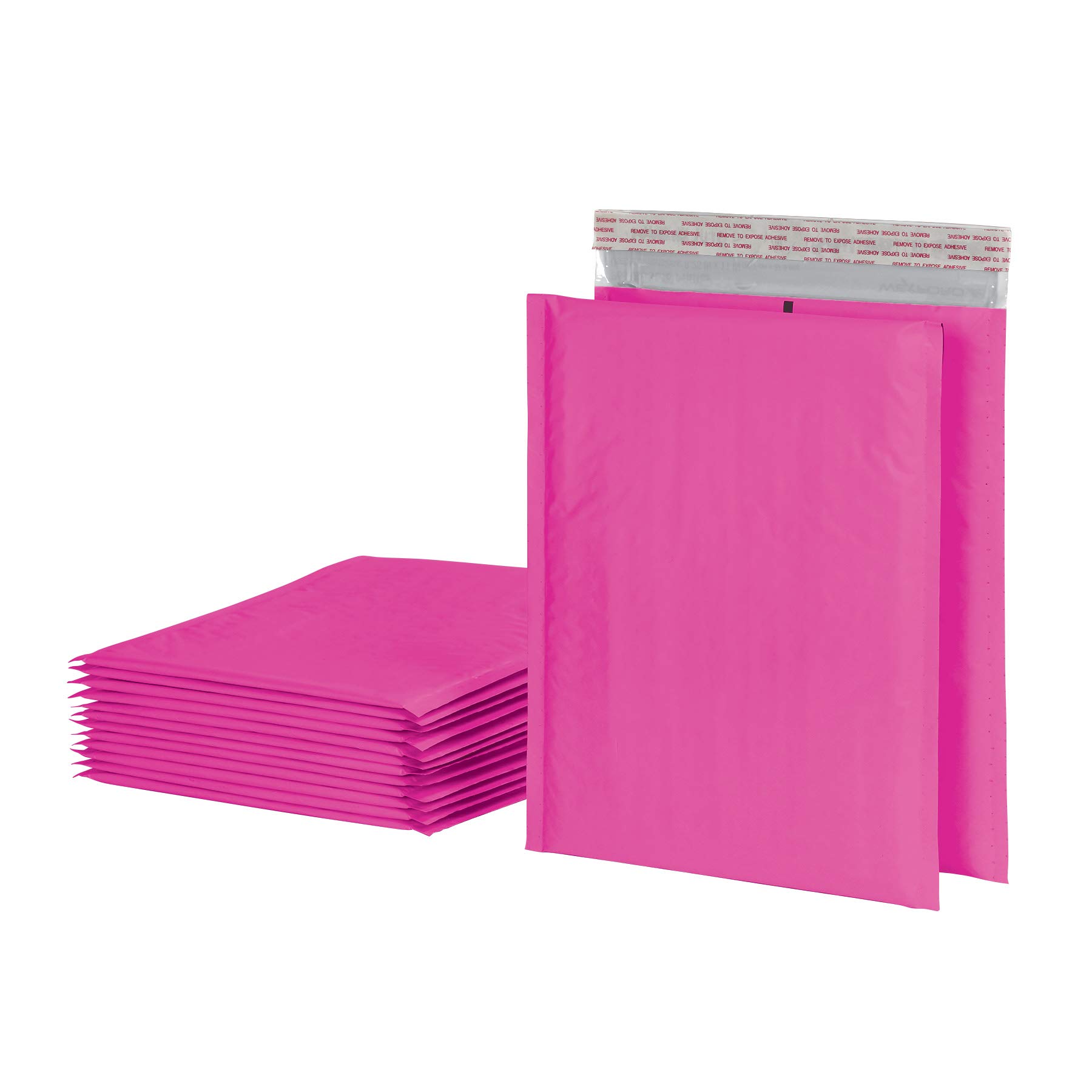 Quality Park Bubble Mailers, 8.25 x 11 Shipping Envelopes, Water Resistant Pink Poly Padded Envelopes, Redi-Strip Peel Off Closure, 25/Box (QUA85762)