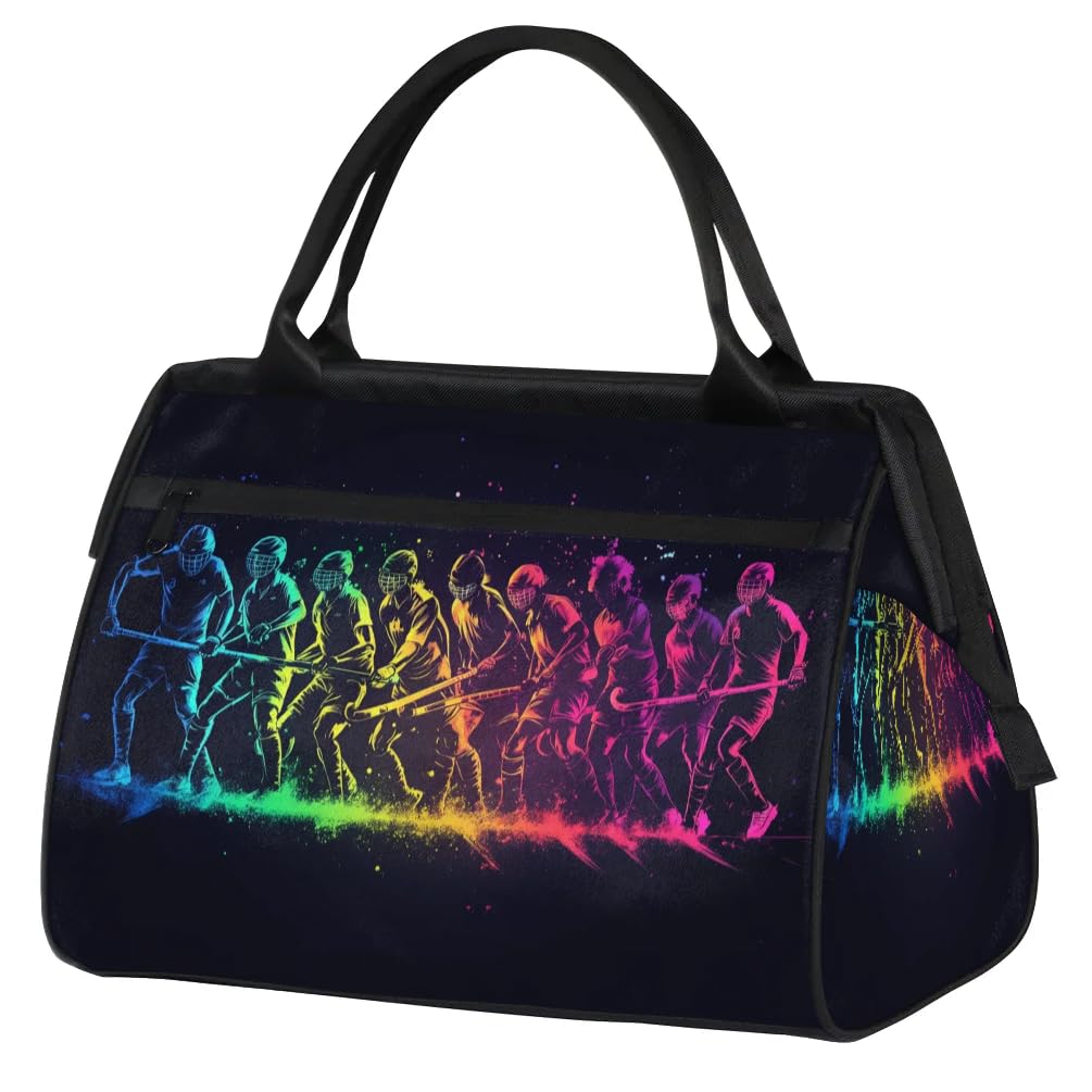 Sac de sport de voyage pour athlète de hockey pour femmes, hommes, enfants, garçons et filles, sac de week-end, sac fourre-tout de 24 L pour sport, gym, yoga, couleur, Big, Organiseur de sac