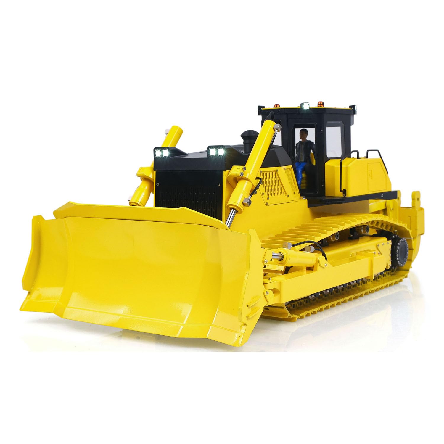 TOUCAN RC HOBBY Metallo 1/12 RC Bulldozer idraulico D155AX RTR Heavy Dozer Modello 7 Way Valve 1.0L Pompa Olio 5 Aratri Radio Master TX15 Batteria Radio