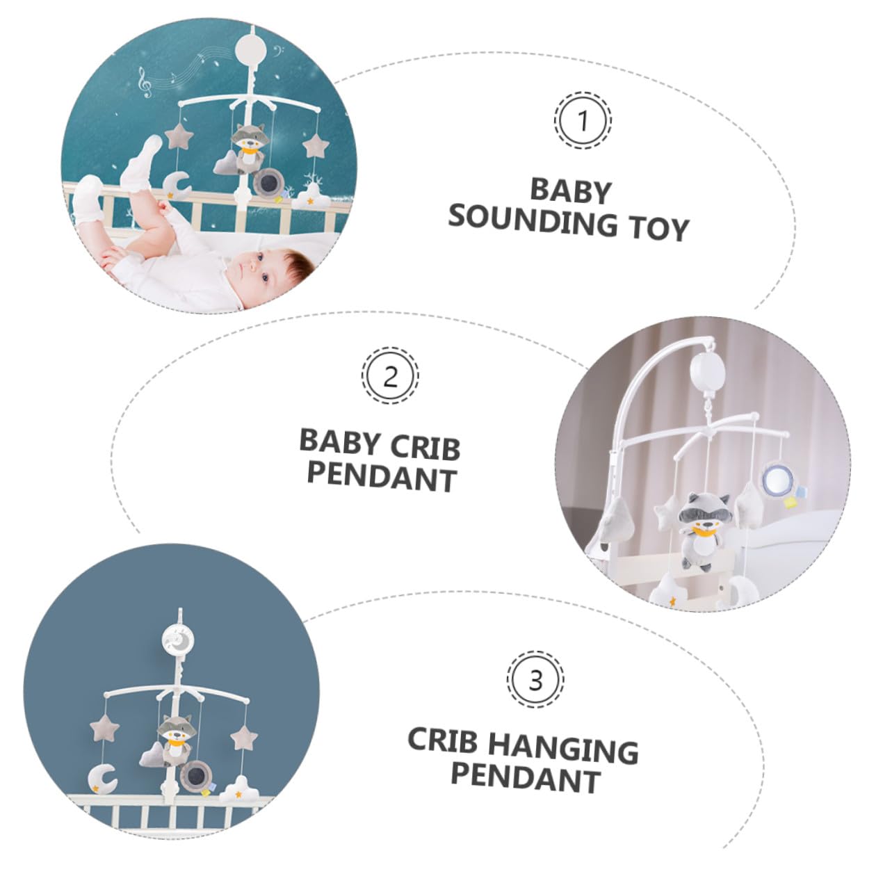 Carillon Éolien pour Bébé en Plastique, Ornement de Berceau Rotatif