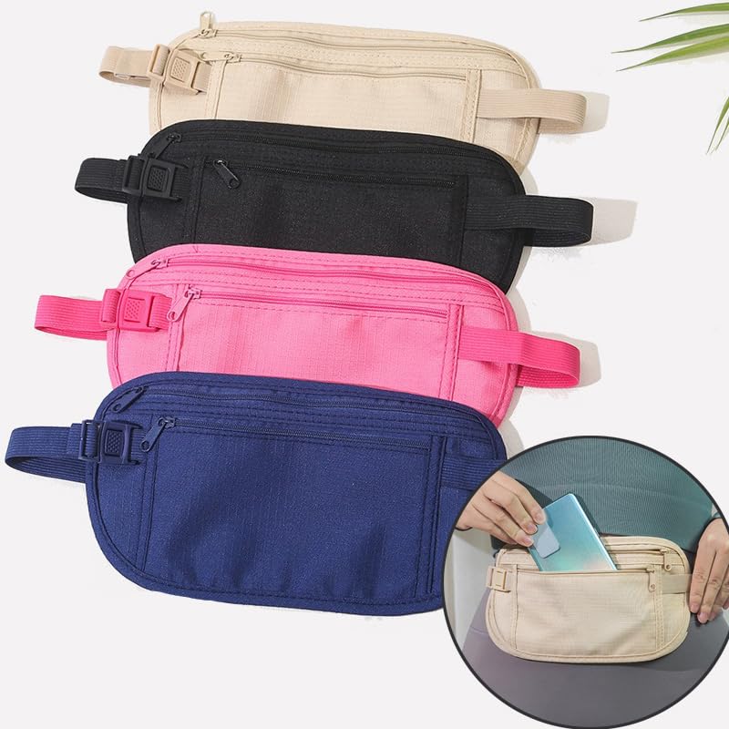 Podróżna saszetka biodrowa dla kobiet mężczyzn Bezpieczeństwo Pasek na pieniądze Etui paszport Running Fanny Ukryty portfel Torba klatkę piersiową telefon(4 Color)