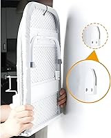 Vista 7 de Tabla de planchar plegable de montaje en pared con soporte de hierro, mini tabla de planchar de mesa, diseño portátil compacto, gris