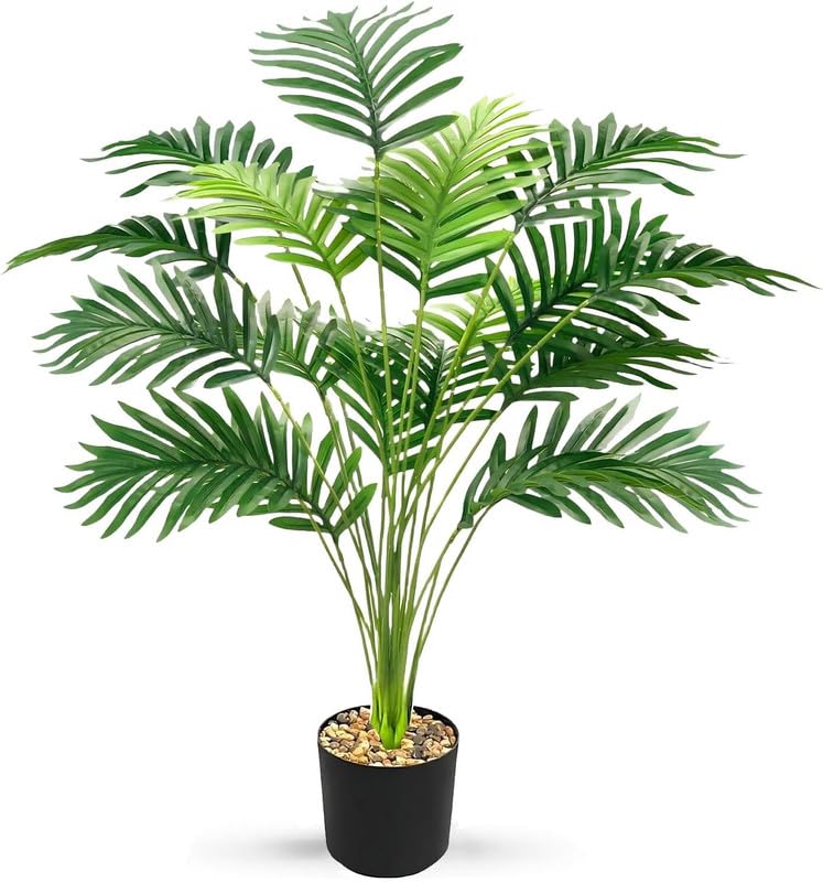 YJWZ Plantas Artificiales Decorativas,82cm Planta Artificial Palma con Maceta, Arbol Artificial Grande Plastico Hojas Realistas Decorativa para Interior y Exterior Hogar Salón Oficina Dormitorio