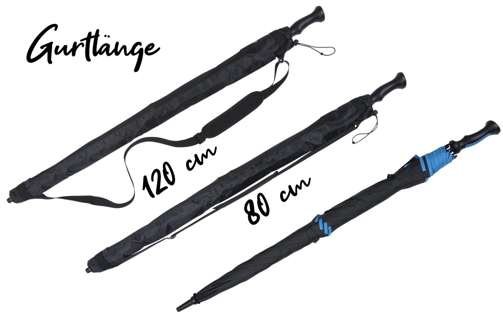 iX-brella Paraguas de golf de fibra XXXL de 146 cm, automático, doble techo con cubierta de ventilación