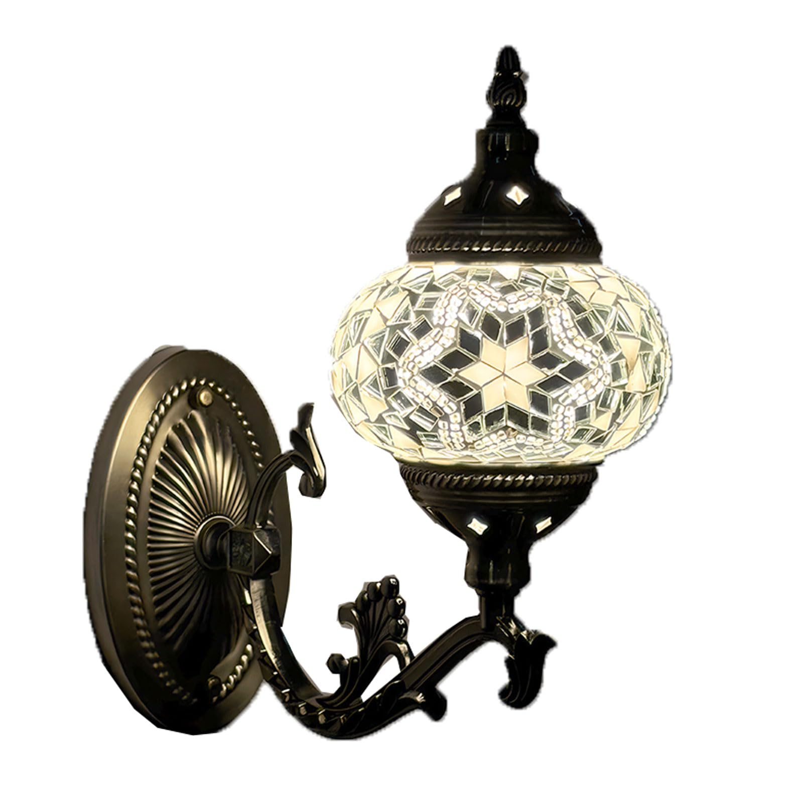 GAUUA Turkish Mosaic Wall Lamp Handcrafted Glass Luminaria Led Wall Light Corridor Sofa Background Lighting Home Room Decor Lampe