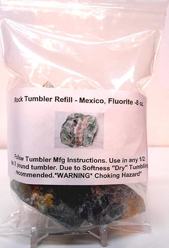 Rockhound's 1st Choice Rock Tumbler - Kit de recambio de gema – Natural Gemmy Mexico Fluorite Rough – 8oz