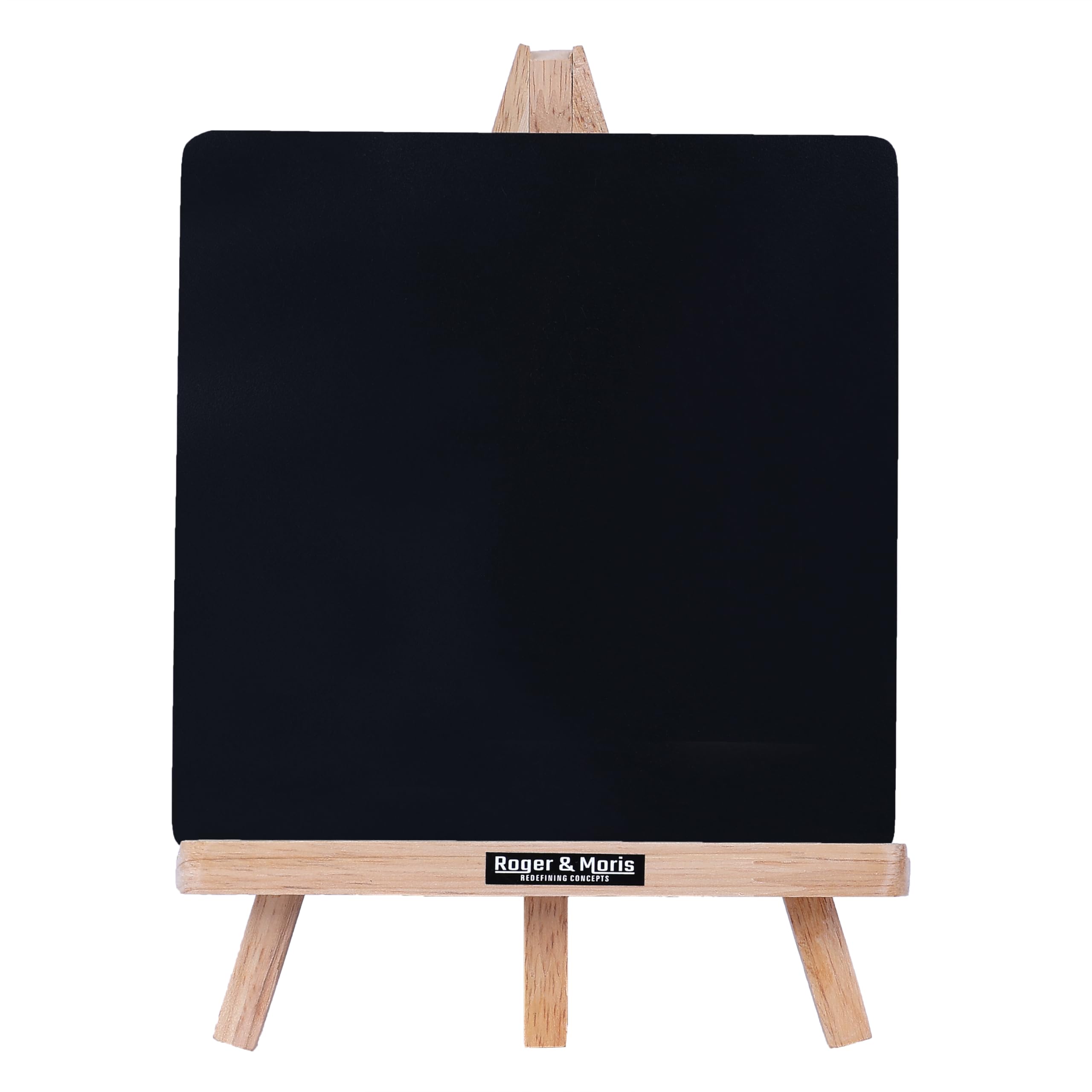 Roger & Moris Rubber Wood Mini A-Frame Easel 10" with Black Chalk Board (Size 7 inch X 7 inch) - Caterer Easel, Displaying Pictures, Wedding Display (Set of 8)