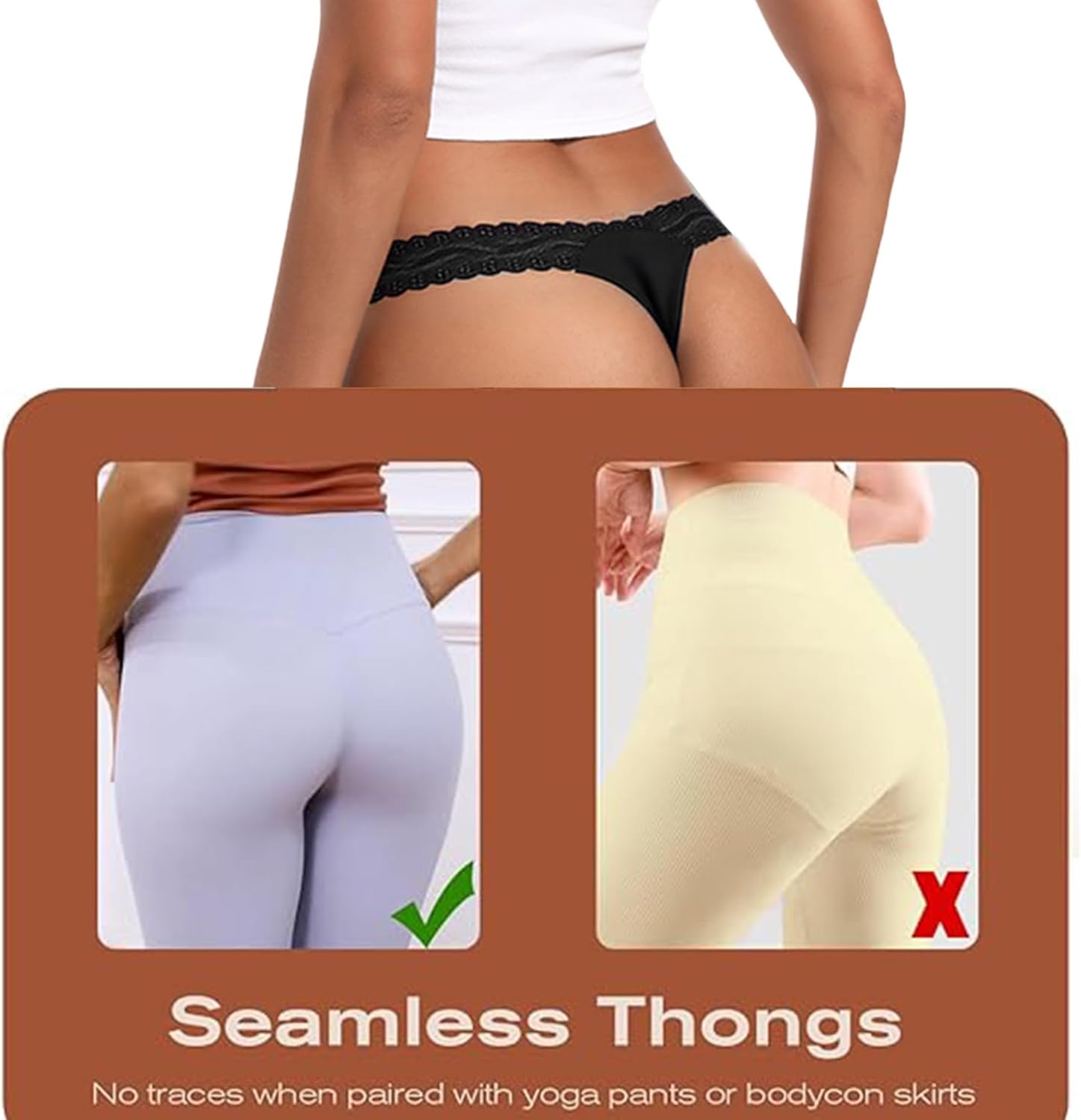 Lace Thongs for Women Breathable Comfort Sexy Womens Underwear Seamless Low Rise T Back Cheeky Ladies Panties 7 Pack - Image 6