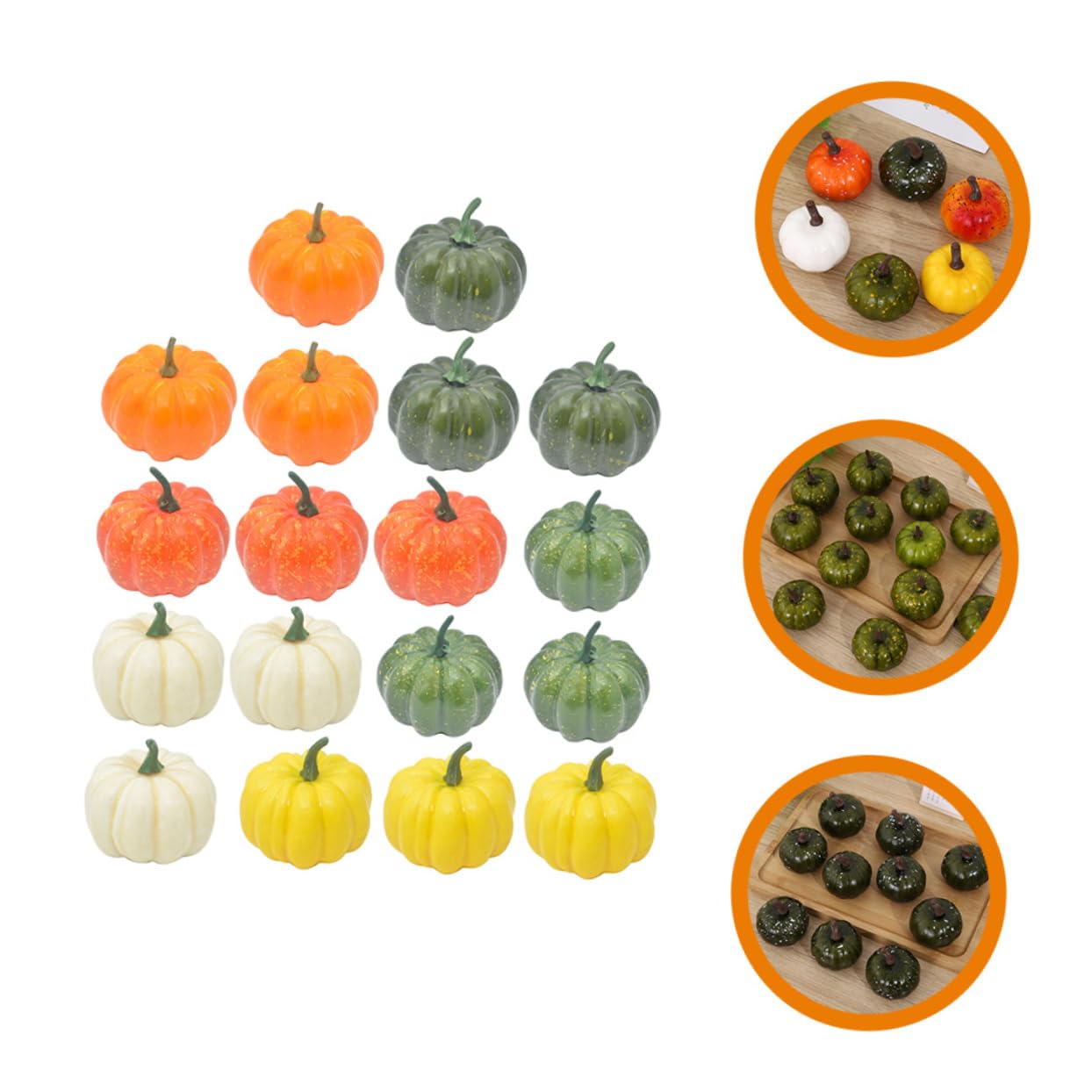 18pezzi Zucca di Halloween Decorativa in Ornamento di Zucca Artificiale per Feste di Halloween Oggetti di Scena per Decorazioni