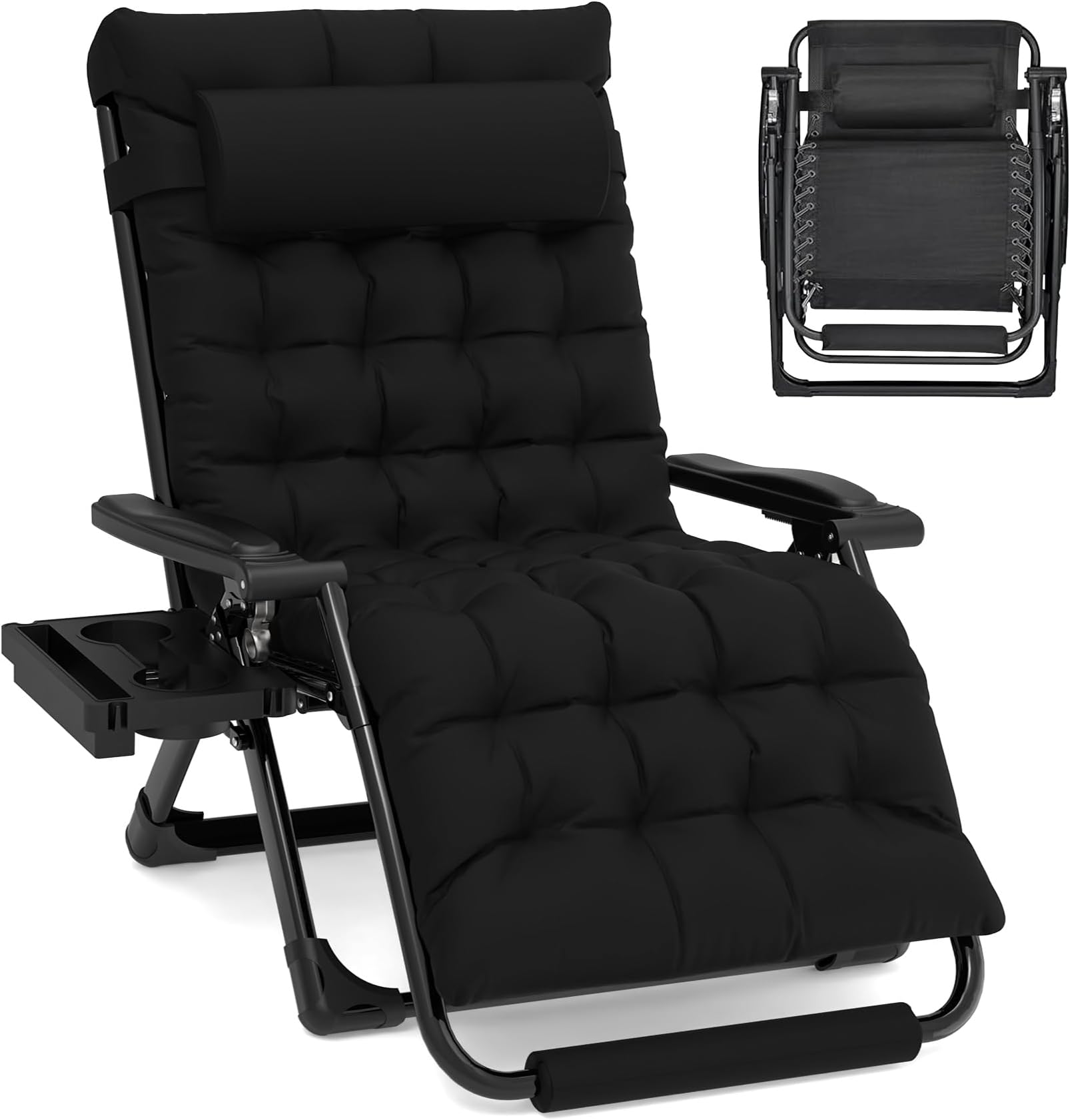 EZCHEER Oversized Zero Gravity Chair with Cushion, 31.5