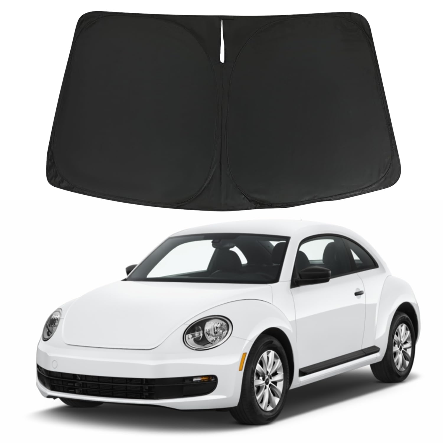 ULROLIT Windshield Sun Shade for 2012-2019 Volkswagen VW Beetle Accessories, Foldable Window Sunshade Sun Visor Protector, Front Windshield Sunshade Sun Shield Blocks UV Rays Heat