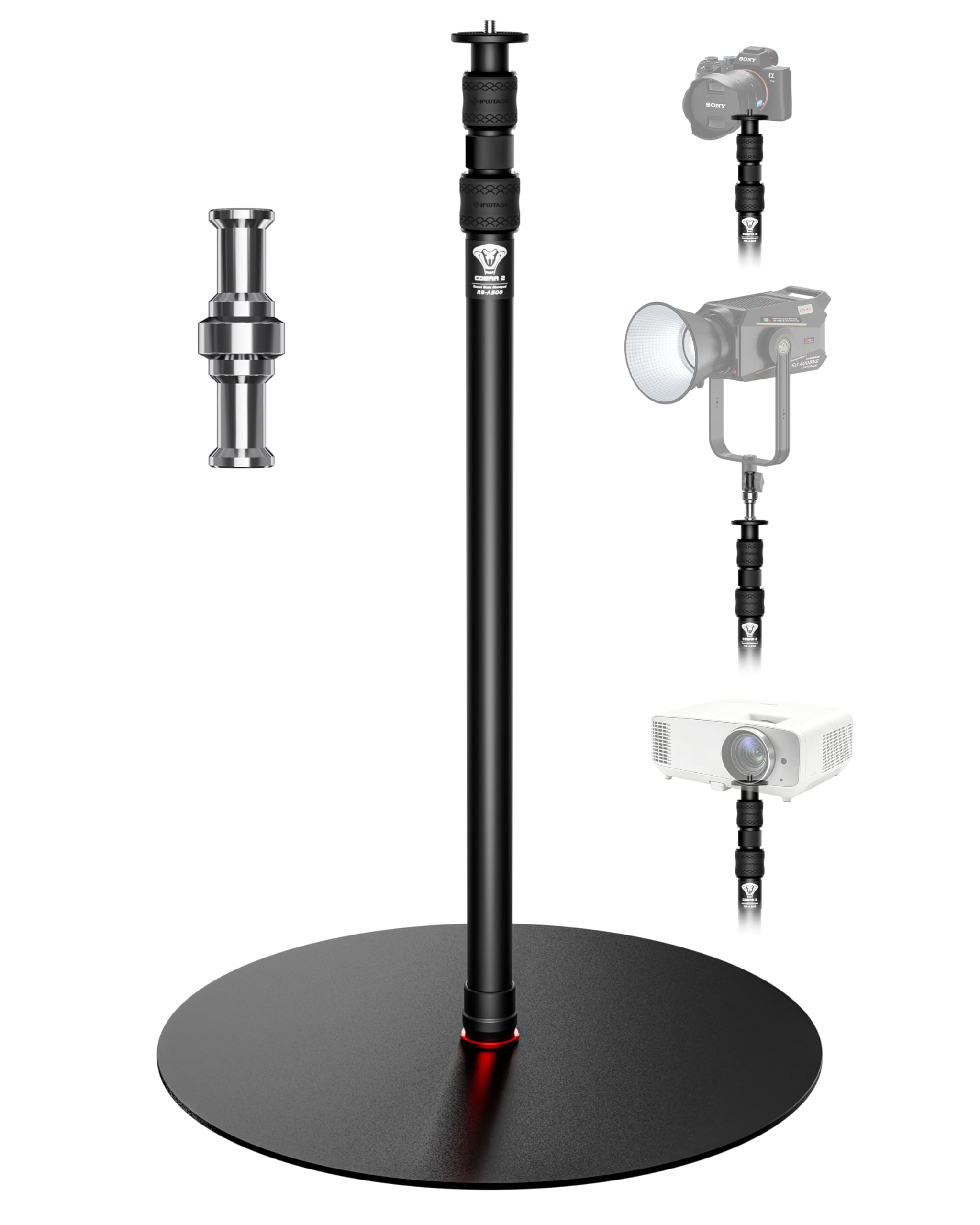 IFOOTAGE Cobra 2 RB-A500 201cm Einbeinstativ mit runder Basis,Lichtstativ
