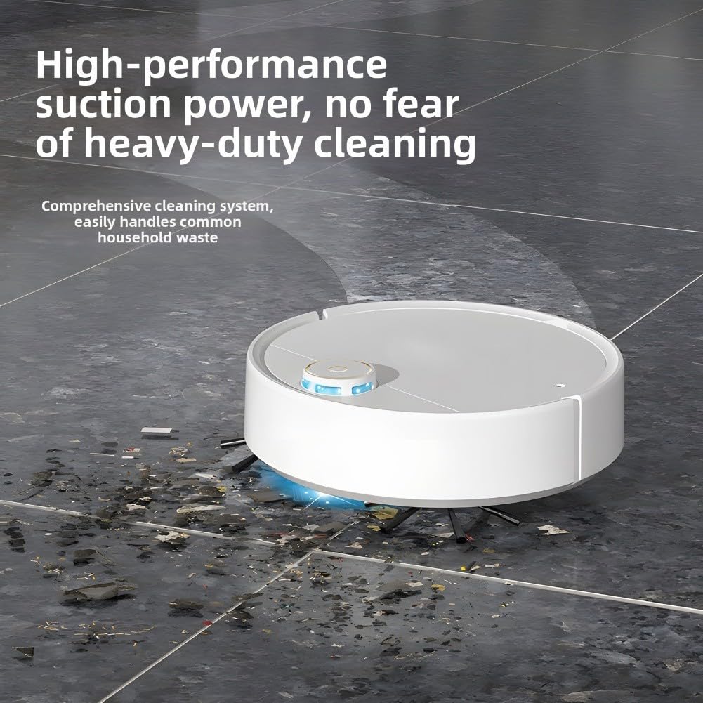 Smart Robot Aspirapolvere con Mop e Umidificatore 5 in 1 Aspirazione Spazzante Navigazione Silenziosa per Pavimenti duri Tappeti 28x28x9.3cm (IS30A (bianco) spray)