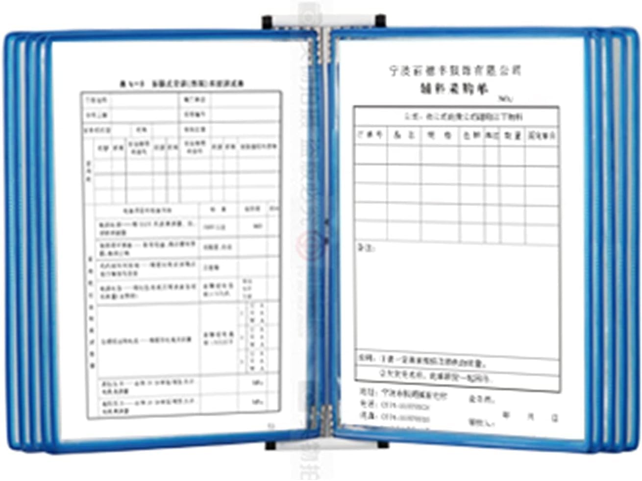 Portadocumentos de pared, Sistema de visualización de panel de doble cara de 10, carpeta montada en la pared, archivador que pasa páginas, tamaño A4/carta, utilizado for mostrar menús/catálogos/inform