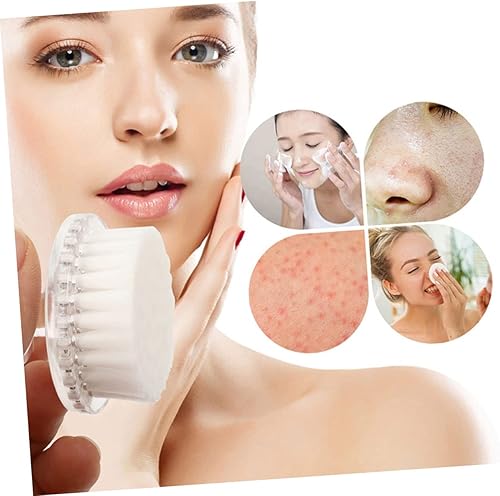 Miniatura 3 de Hemoton Cepillo de limpieza para limpiar poros, cepillo facial portátil, cepillo de limpieza de la piel, exfoliante blanco multifunción para rotar