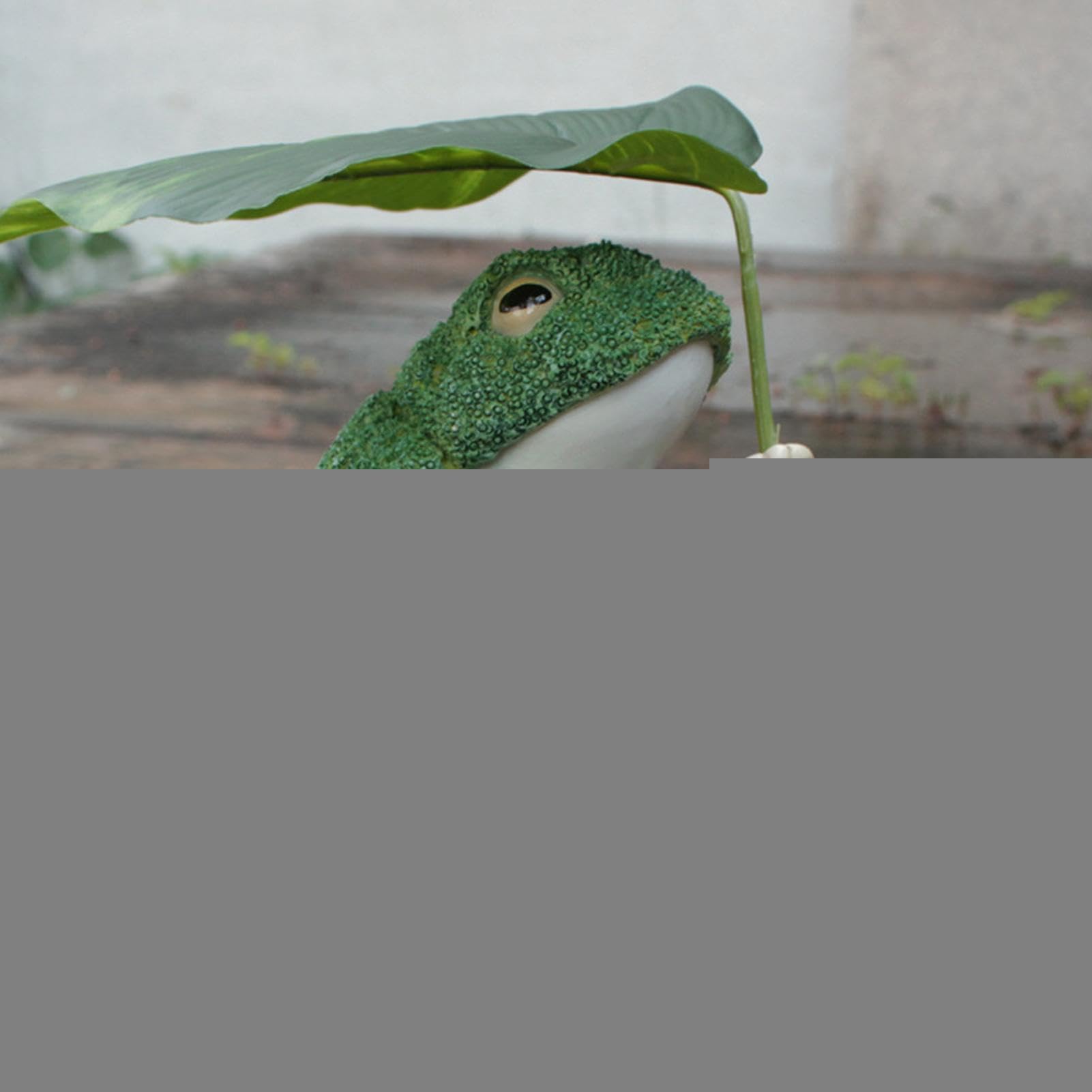 Froschfigur, Brokkoli-Frosch mit Regenschirm, Froschstatue, Dekoration, Froschform, Sammlerstückfigur, künstlerische Heimdekoration, Statue, kreative Frosch-Skulpe für Zuhause, Bücherregal-