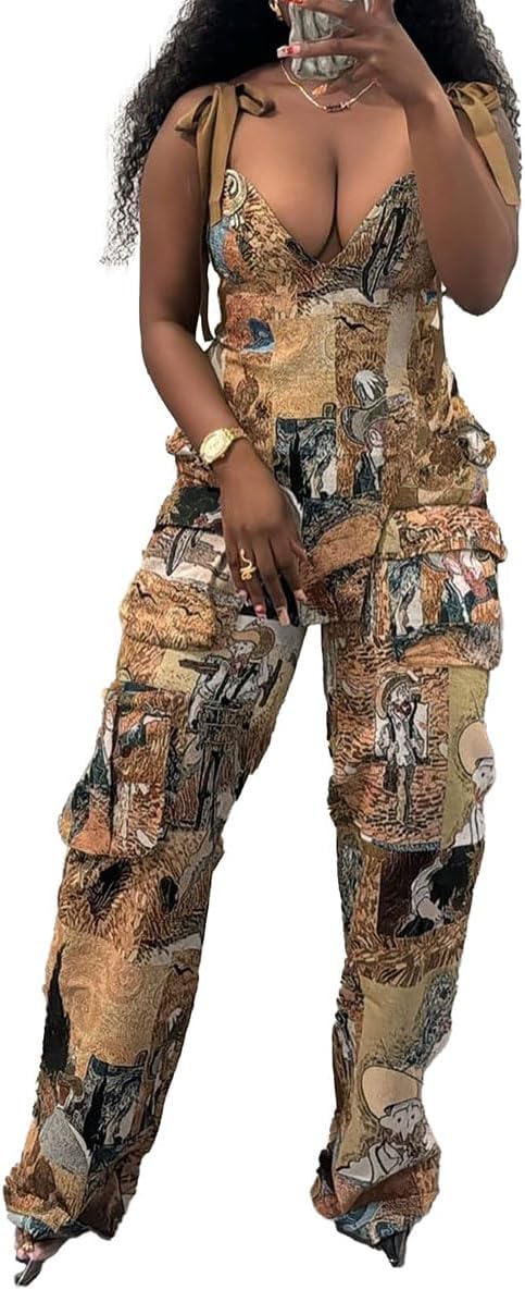 knowfashionstyle Sexy 2 Piece Sets For Women Going Out Sleeveless Croset Top And Wide Leg Pants Set Party Birthday Outfits