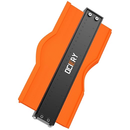 Contour Gauge (10 Inch) Adjustable Lock, Christmas gifts for men dad husband boyfriend, Super Gauge Shape Outline Tool for Woodworking, Anniversary Birthday Gifts Idea (Orange）