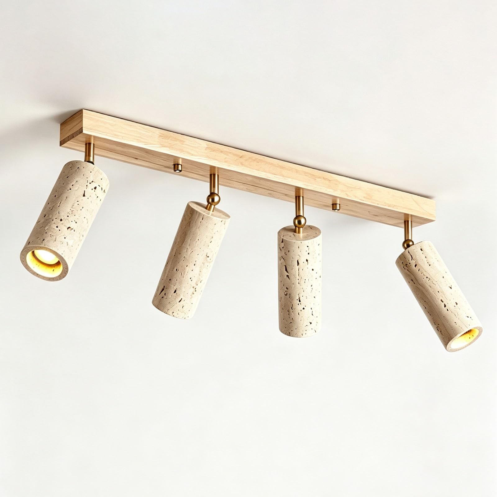 LUOYAOB Travertine Ceiling Spotlight 4 Light Track Lighting Fixture