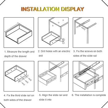 Amazon.co.jp: 引き出し レール 53ミリ幅、側面取り付け 完全な